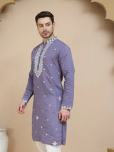 Silk Mirror Embroidered Kurta Pant