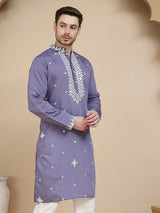 Silk Mirror Embroidered Kurta Pant