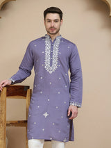 Silk Mirror Embroidered Kurta Pant