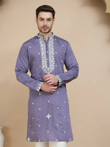 Silk Mirror Embroidered Kurta Pant