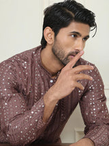 Embroidered And Mirror Work Straight Kurta