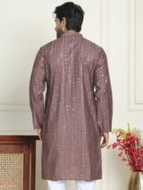 Embroidered And Mirror Work Straight Kurta
