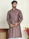 Embroidered And Mirror Work Straight Kurta