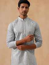 Light Blue Mirror Work Kurta Pyjama