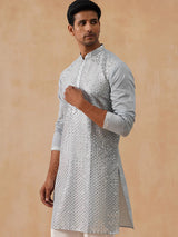 Light Blue Mirror Work Kurta Pyjama
