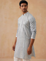 Light Blue Mirror Work Kurta Pyjama