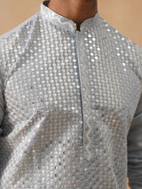 Light Blue Mirror Work Kurta Pyjama