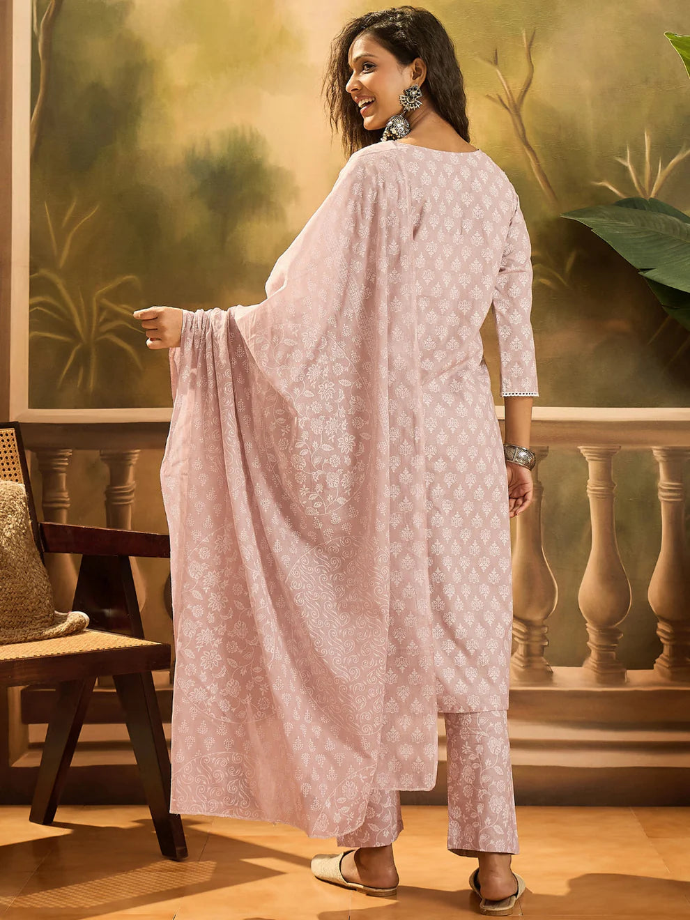 Pink Buti Printed Suit