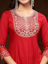 Embroidered Rayon Anarkali Set