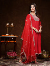 Embroidered Rayon Anarkali Set