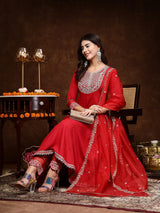 Embroidered Rayon Anarkali Set
