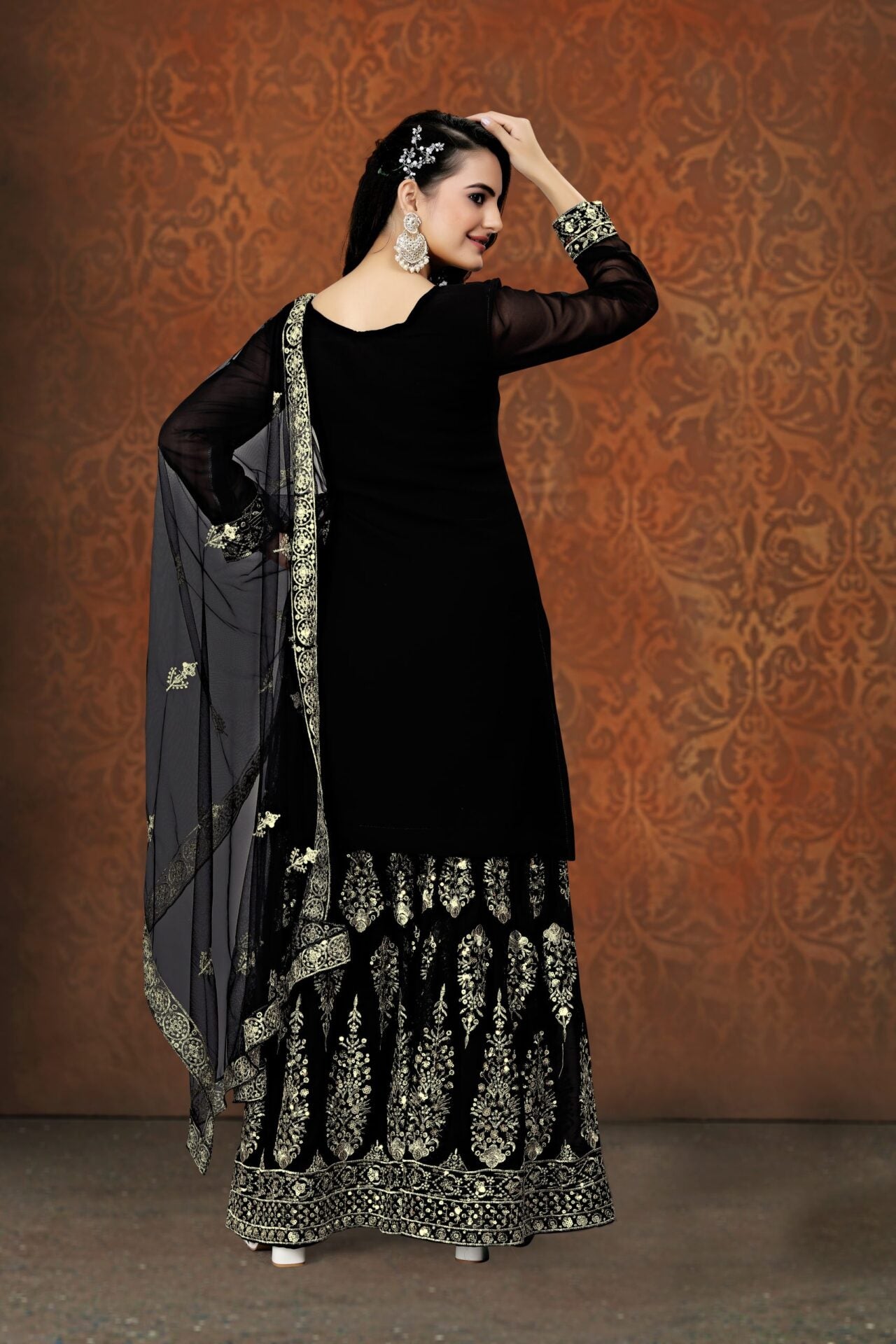 Punjabi Black Sharara Suit