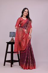 Maroon Soft Silk Saree