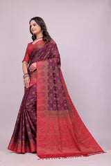 Maroon Soft Silk Saree