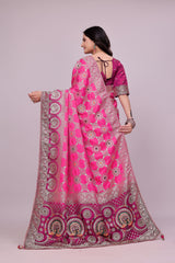 Heavy Silk Pink Saree