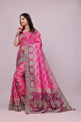 Heavy Silk Pink Saree