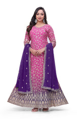 Pink Heavy Embroidered Anarkali Set