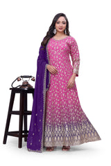 Pink Heavy Embroidered Anarkali Set