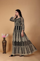 Black Anarkali Gown for Woman