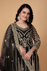 Black Anarkali Gown for Woman