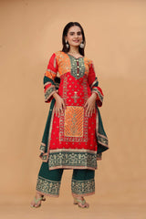 Traditional Embroidered Pakistani Plazo Suit