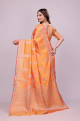 Mustard Banarsi Silk Saree
