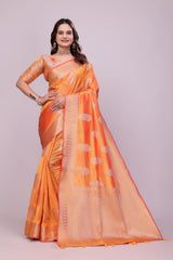Mustard Banarsi Silk Saree