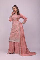 Plus Size Silk Embroidered Suit