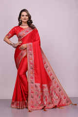 Red Banarsi Sift SIlk Saree