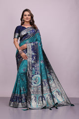 Women Sky Blue Soft Silk Saree