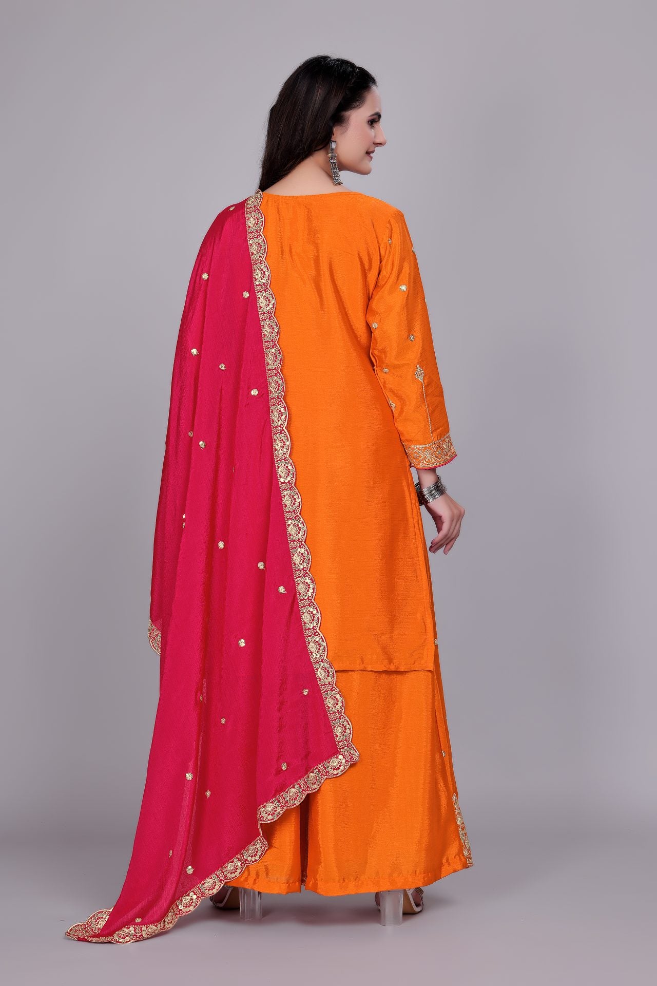 Heavy Embroidery Palazzo Suit