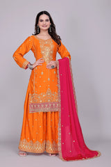 Heavy Embroidery Palazzo Suit
