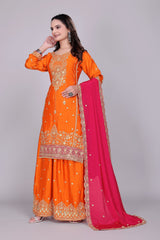 Heavy Embroidery Palazzo Suit