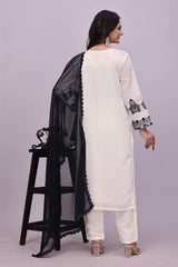 Off White Lucknowi Suit