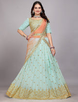 Sky Blue Georgette Lehenga Women