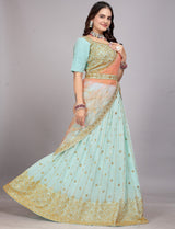 Sky Blue Georgette Lehenga Women