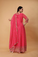 Georgette Anarkali Suit Pink