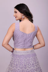 Purple Embroidery Lehnga