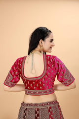 Heavy Bridal Embroidered Velvet Lehenga