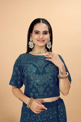 Teal Blue Heavy Lehnga
