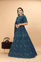 Teal Blue Heavy Lehnga