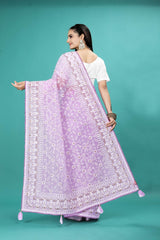 Purple Soft Organza Saree