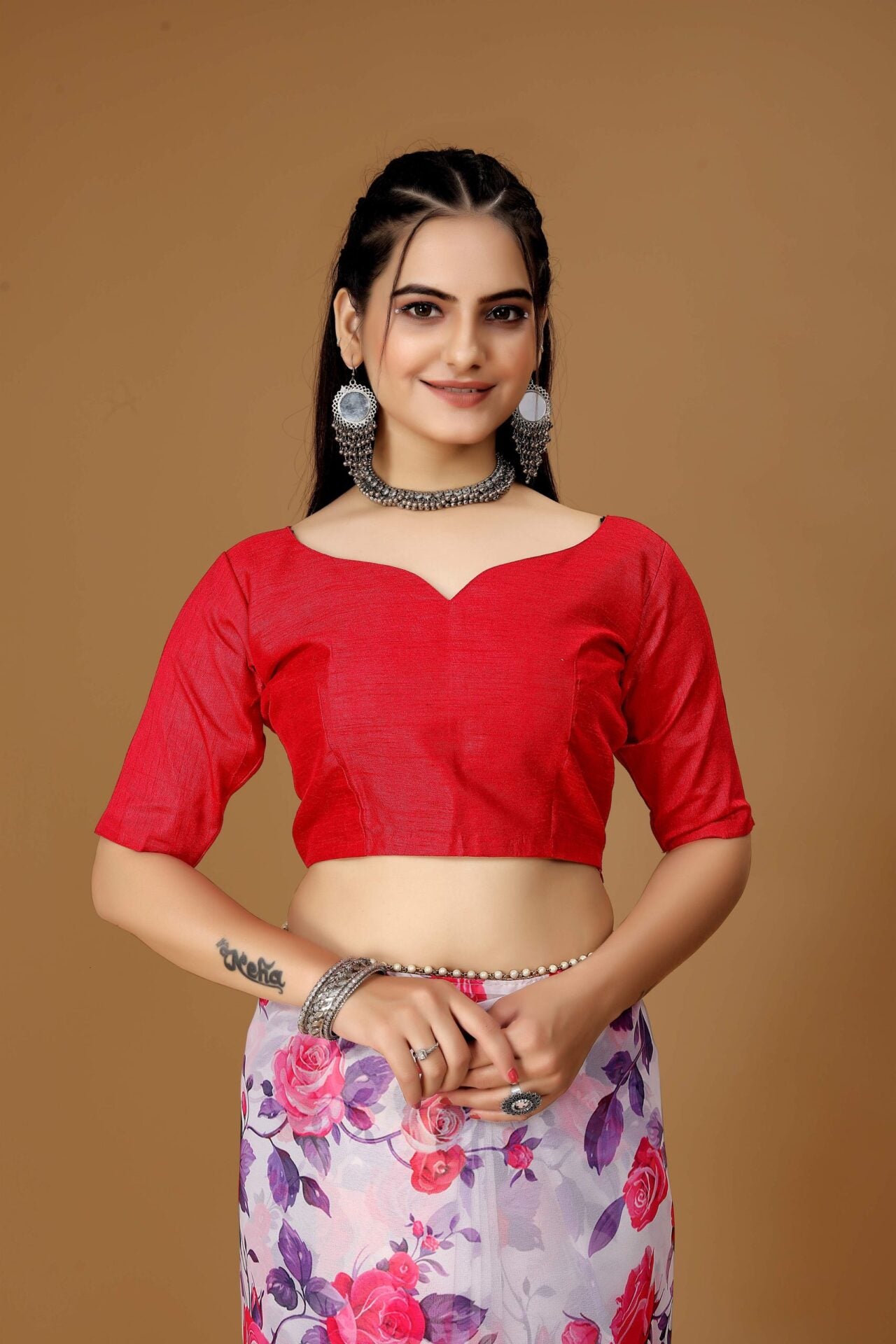 Pearl Lace Floral Saree