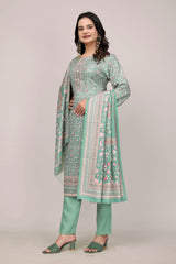 Woolen Floral Print Suit