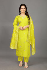 Zari Roman Silk Kurti Set