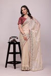 Seqince Embroidery Bordered saree