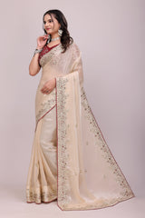 Seqince Embroidery Bordered saree