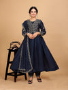 Blue Embroidered Anarkali Suit