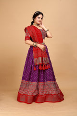 Purple Printed Lehenga Choli