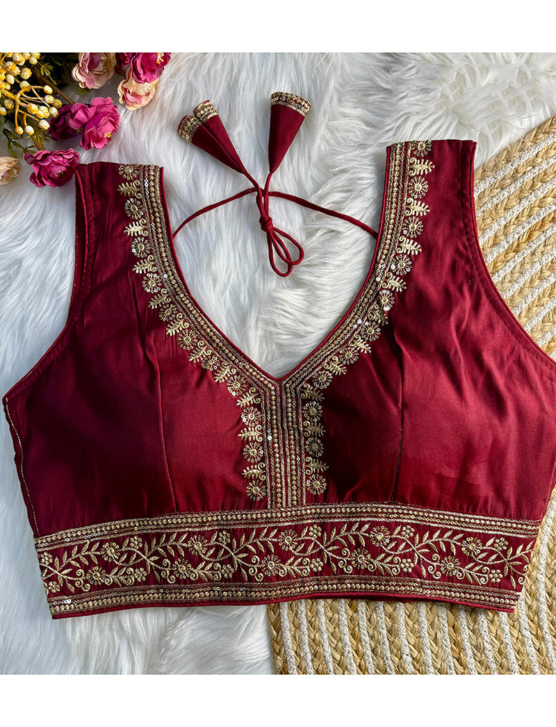 Maroon Ready-Made Blouse Women